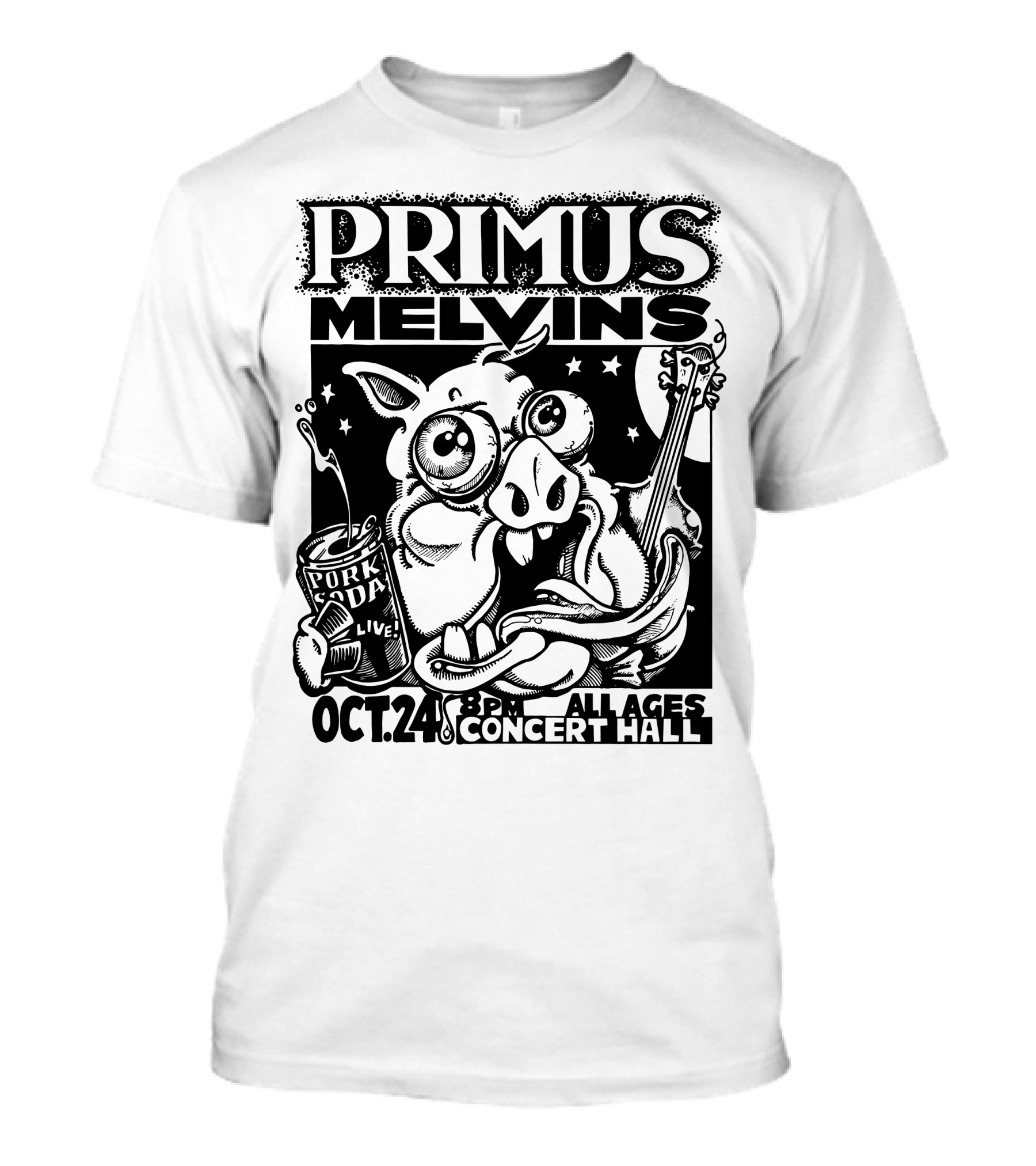 Primus Melvins Pork Soda Live Oct 24 Concert Hall T-Shirt