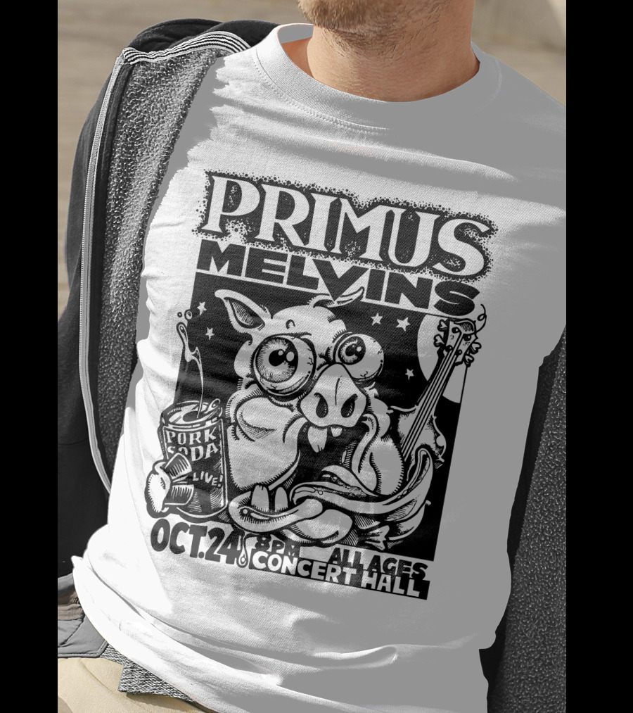 Primus Melvins Pork Soda Live Oct 24 Concert Hall T-Shirt