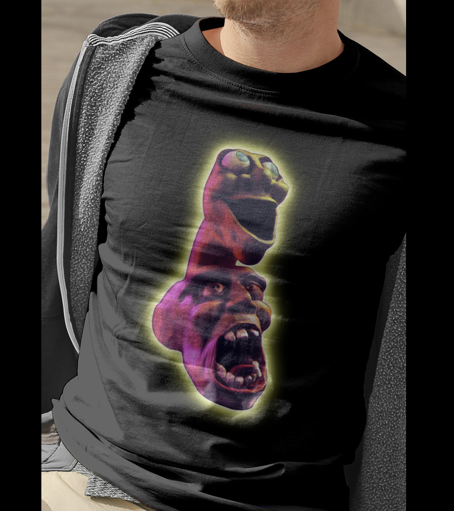 Distorted Screaming Faces Neon Glow T-Shirt