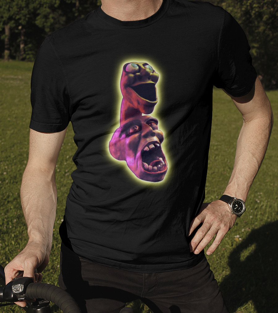 Distorted Screaming Faces Neon Glow T-Shirt