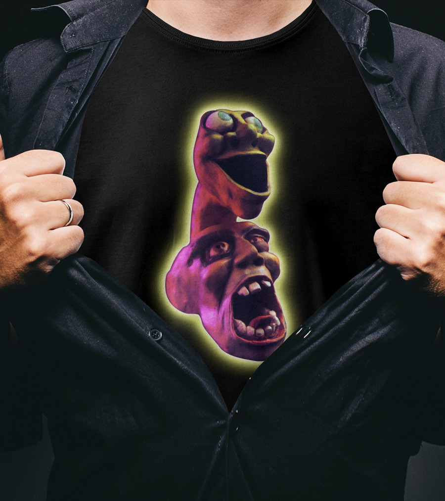 Distorted Screaming Faces Neon Glow T-Shirt