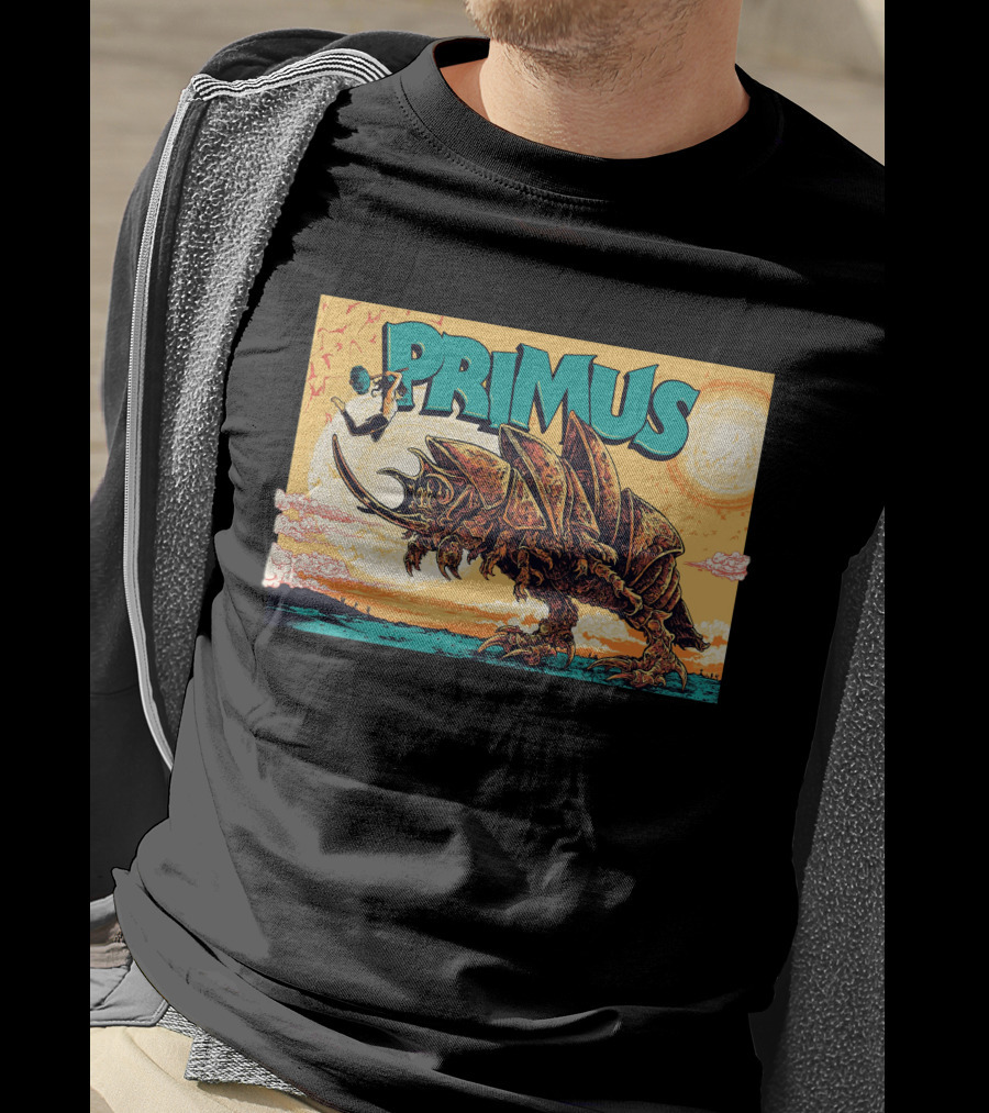 Primus Giant Insect Soldier With Suitcase Walking Into Sun T-Shirt