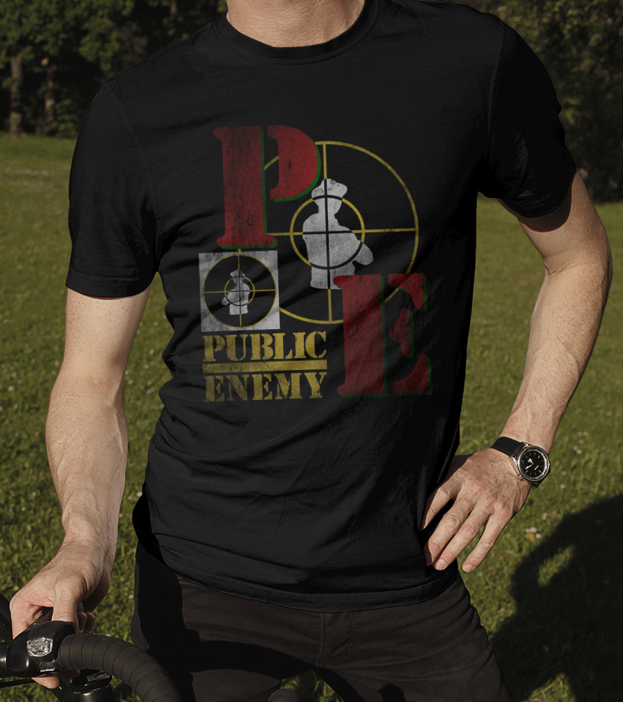 Public Enemy Logo With Target Symbol And Silhouette T-Shirt