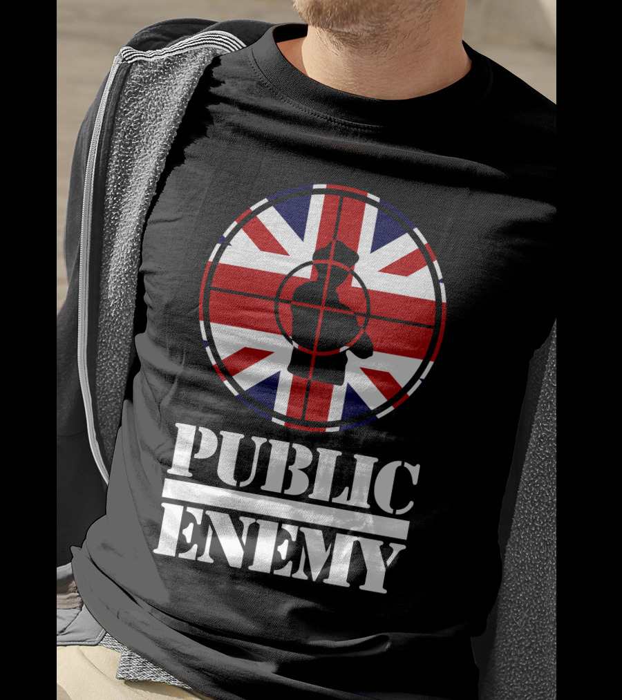 Public Enemy Target Silhouette Uk Flag T-Shirt