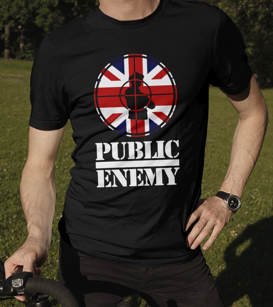 Public Enemy Target Silhouette Uk Flag T-Shirt