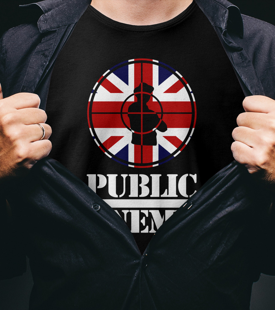 Public Enemy Target Silhouette Uk Flag T-Shirt