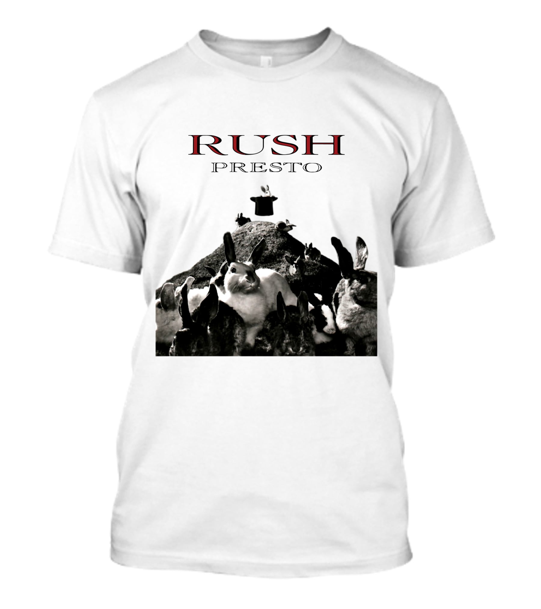 Rush Presto Album Cover Rabbits And Top Hat T-Shirt