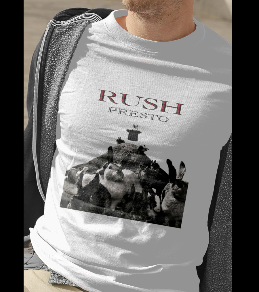 Rush Presto Album Cover Rabbits And Top Hat T-Shirt