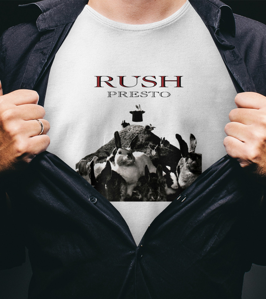 Rush Presto Album Cover Rabbits And Top Hat T-Shirt