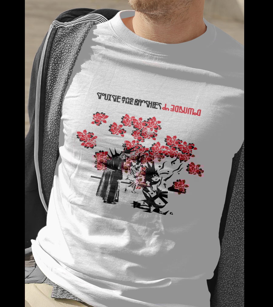 Siouxsie And The Banshees Downside Up Graphic With Floral And Figures T-Shirt