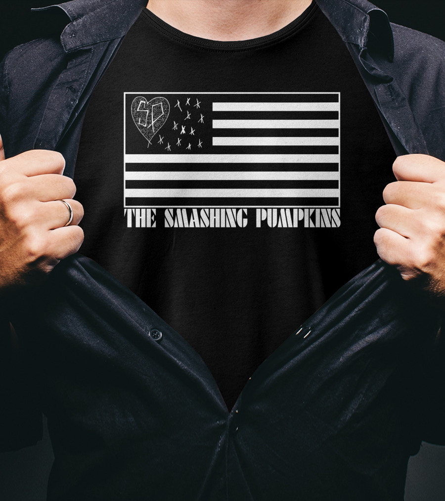 The Smashing Pumpkins American Flag Heart Sp T-Shirt