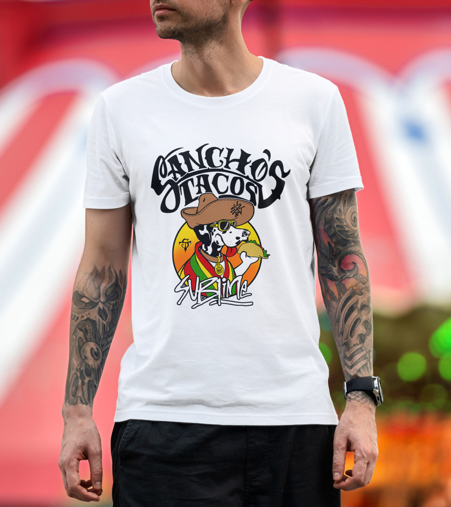 Sancho's Tacos Sublime Cow Eating Taco T-Shirt