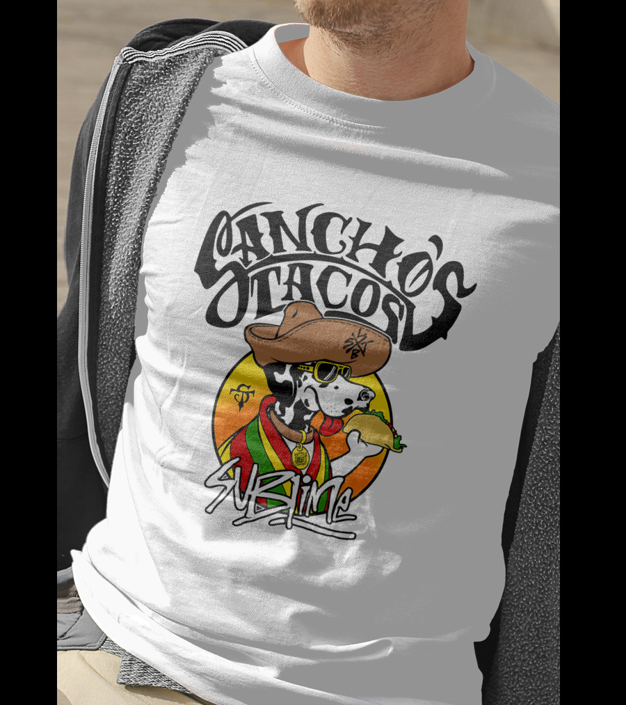 Sancho's Tacos Sublime Cow Eating Taco T-Shirt