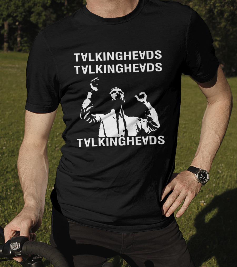 Talking Heads Band Logo With Musician Silhouette T-Shirt