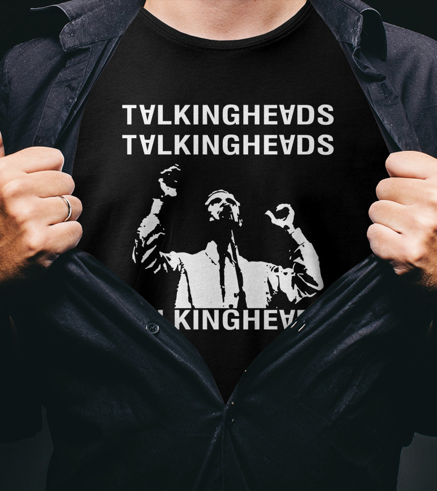 Talking Heads Band Logo With Musician Silhouette T-Shirt