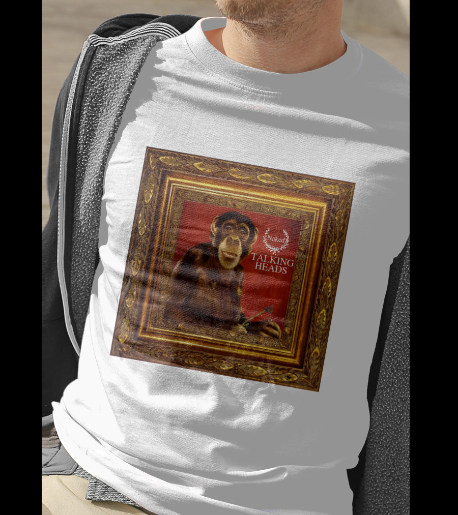 Naked Talking Heads  Chimpanzee Portrait With Crown Wreath Elements T-Shirt