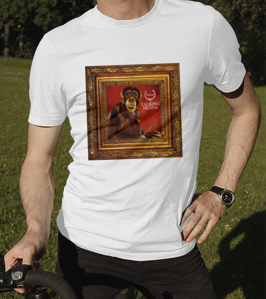 Naked Talking Heads  Chimpanzee Portrait With Crown Wreath Elements T-Shirt
