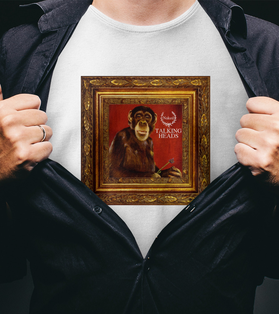 Naked Talking Heads  Chimpanzee Portrait With Crown Wreath Elements T-Shirt