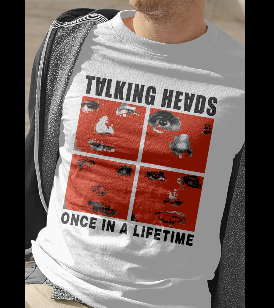 Talking Heads Once In A Lifetime Faces Red Squares T-Shirt