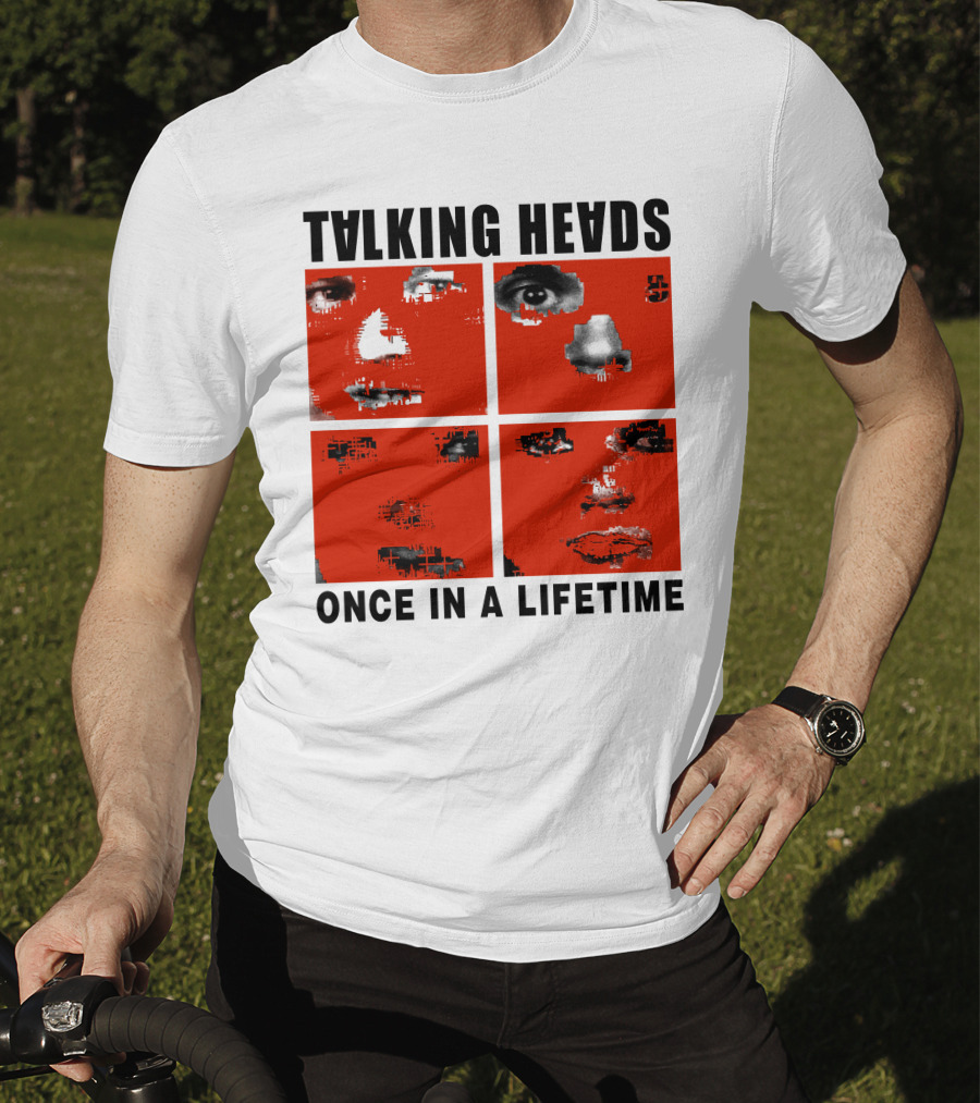 Talking Heads Once In A Lifetime Faces Red Squares T-Shirt