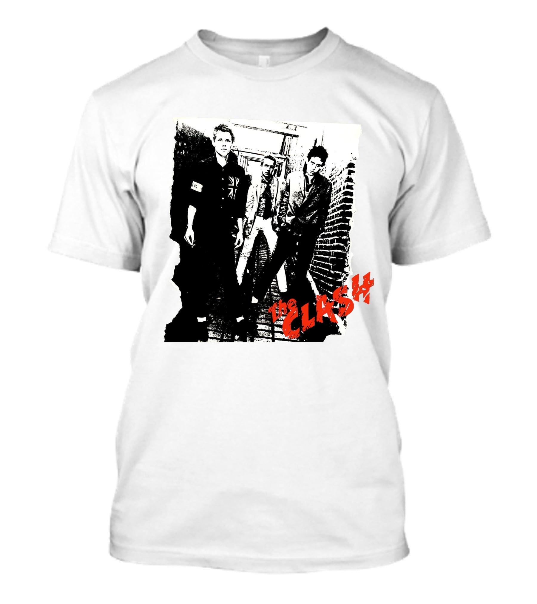 The Clash Punk Band Graphic With Union Jack Patch T-Shirt