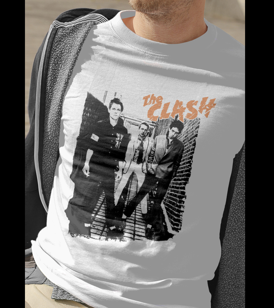The Clash Black And White Alley Photo Band Members T-Shirt