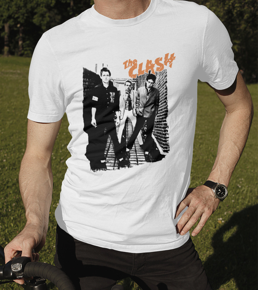 The Clash Black And White Alley Photo Band Members T-Shirt