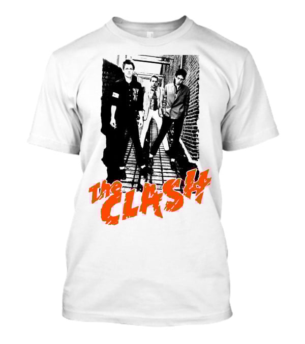 The Clash Band Black And White Alley Photograph With Red T-Shirt