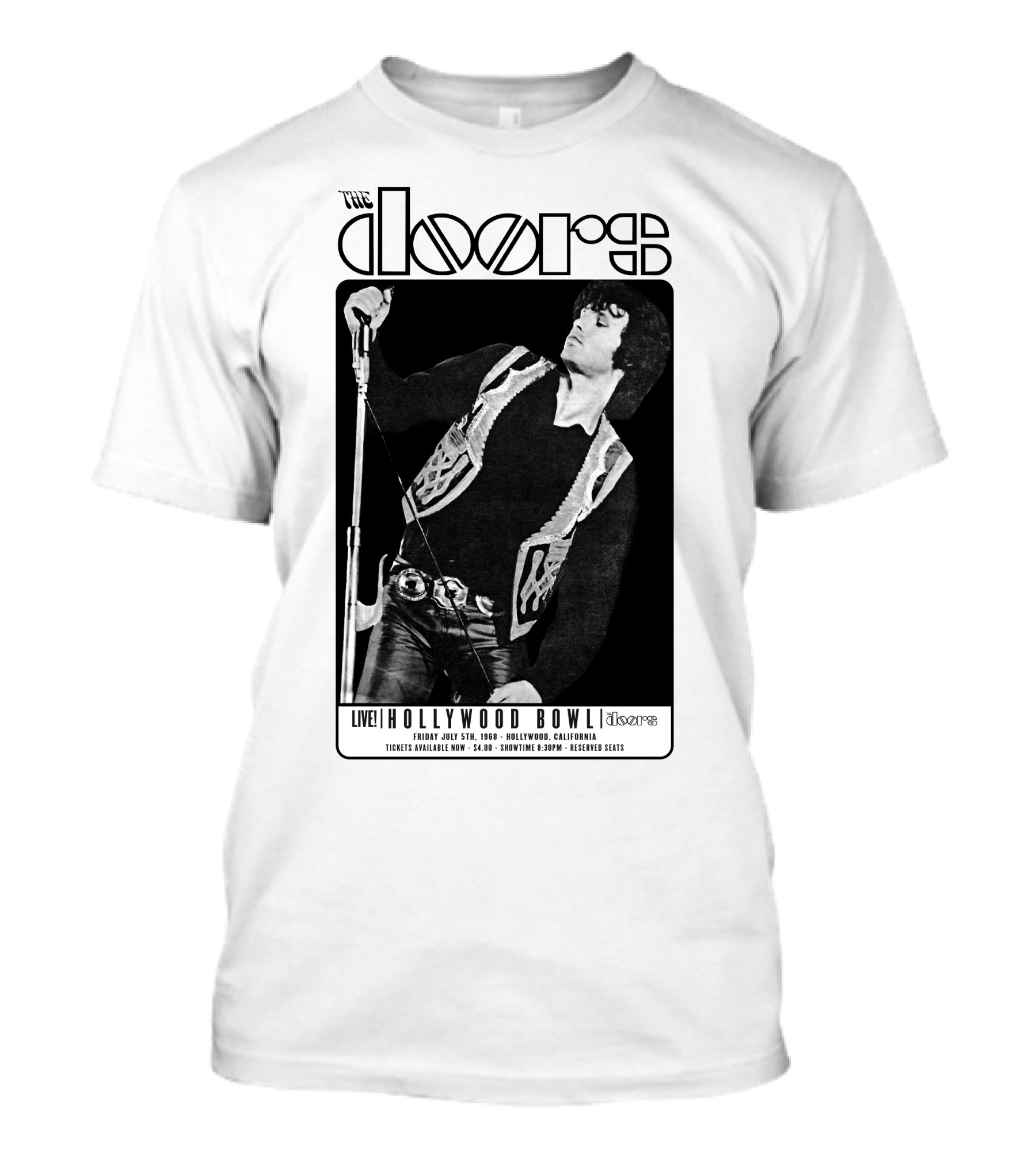The Doors Live Hollywood Bowl July 5Th 1968 Tickets Available 14.00 Showtime 8:30Pm Reserved Seats T-Shirt