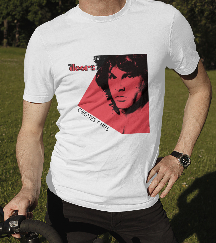The Doors Greatest Hits Jim Morrison Red And Black T-Shirt
