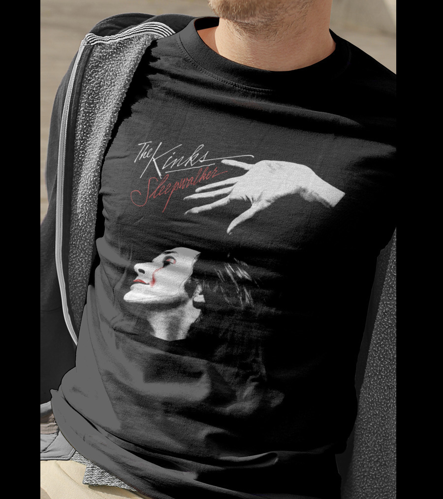 The Kinks Sleepwalker Face Profile With Hand Gesture T-Shirt