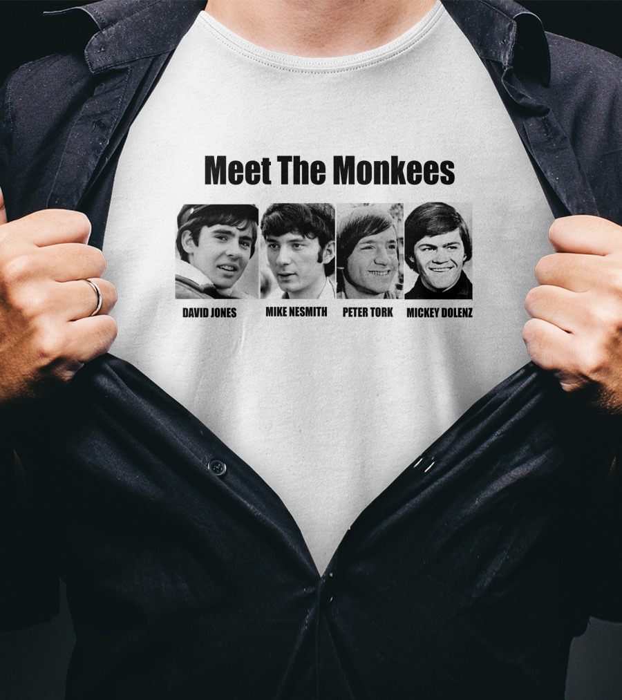 Meet The Monkees David Jones Mike Nesmith Peter Tork Mickey Dolenz T-Shirt
