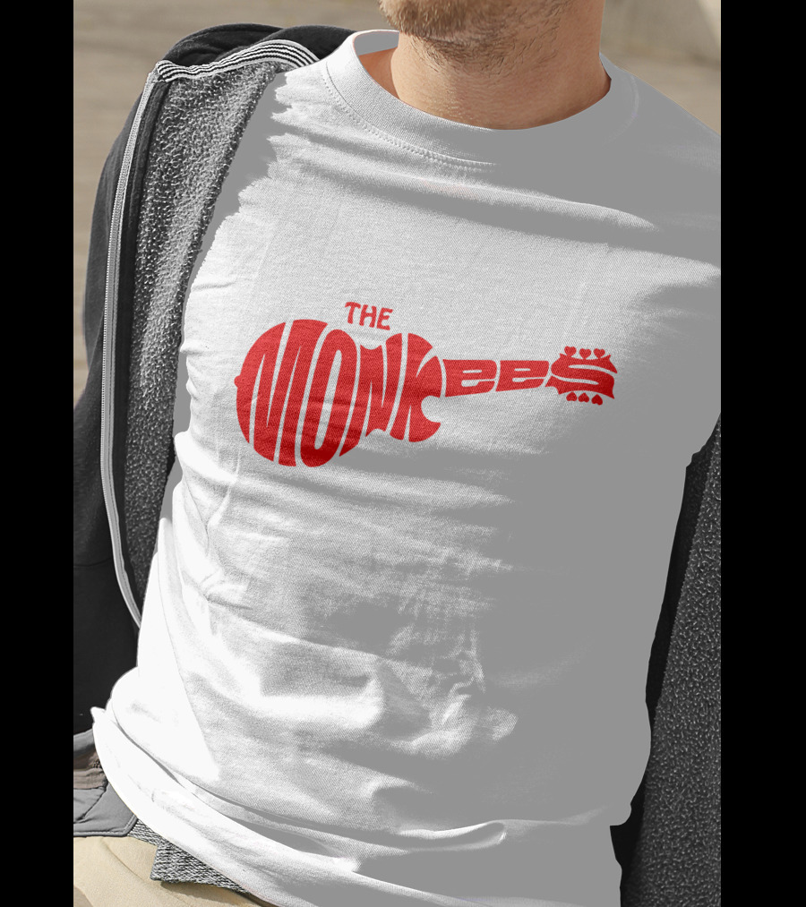 The Monkees Logo Guitar Shape Red T-Shirt