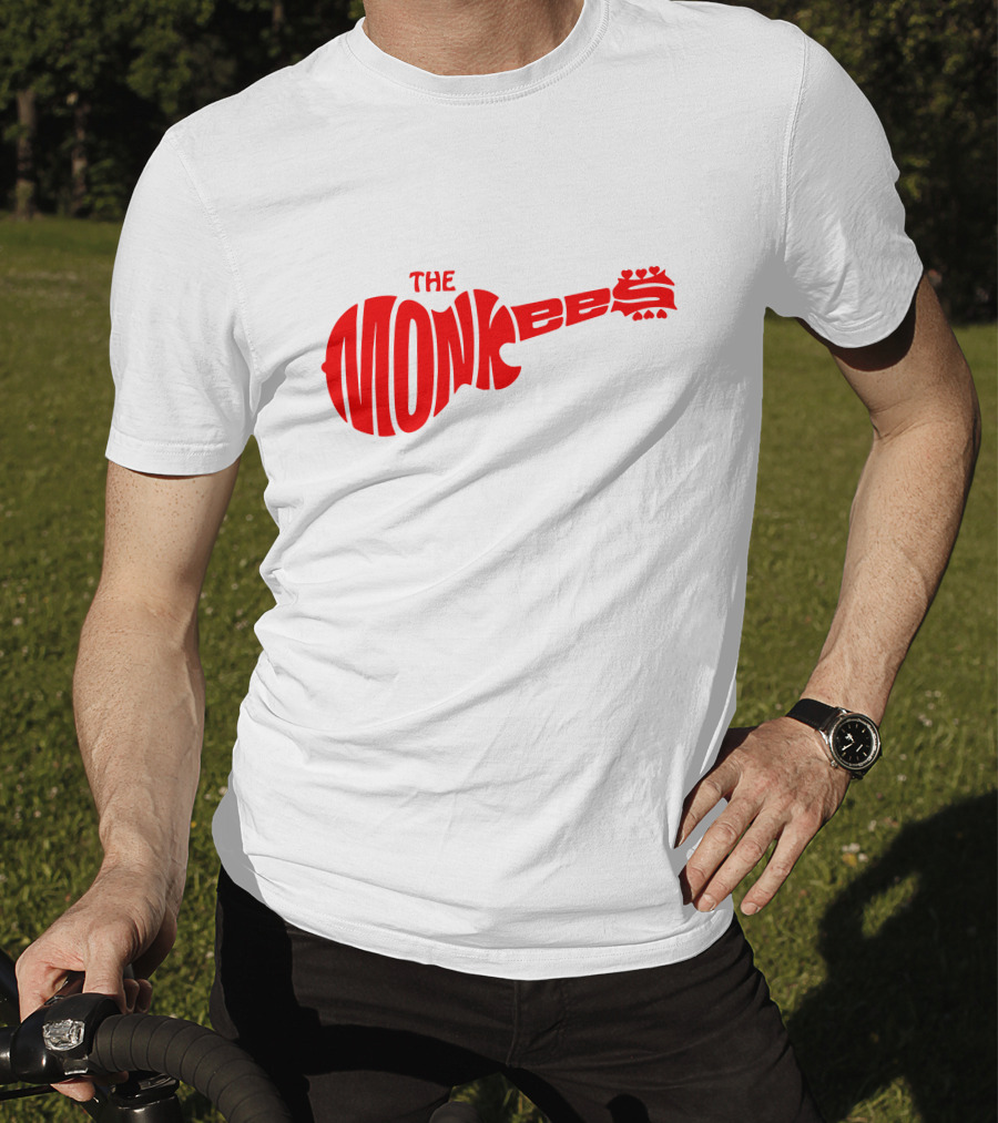 The Monkees Logo Guitar Shape Red T-Shirt