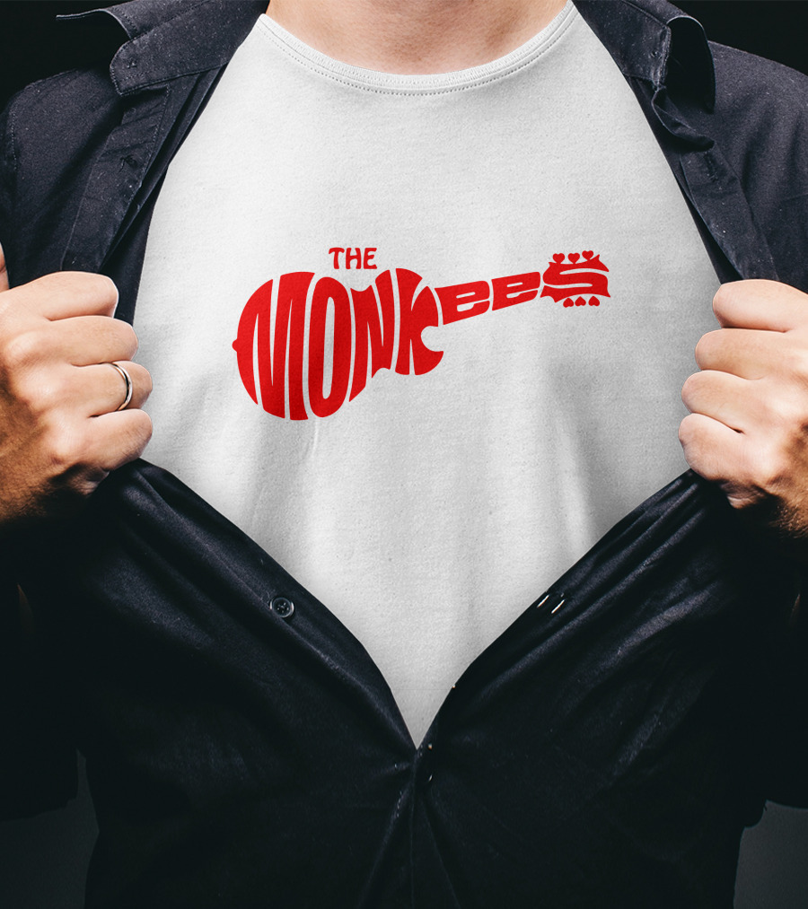 The Monkees Logo Guitar Shape Red T-Shirt