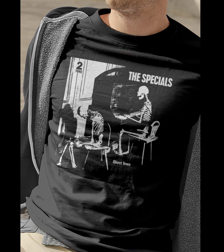 Tone The Specials Ghost Town Skeleton Piano T-Shirt