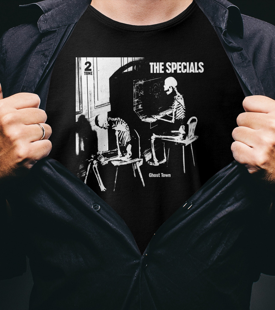 Tone The Specials Ghost Town Skeleton Piano T-Shirt