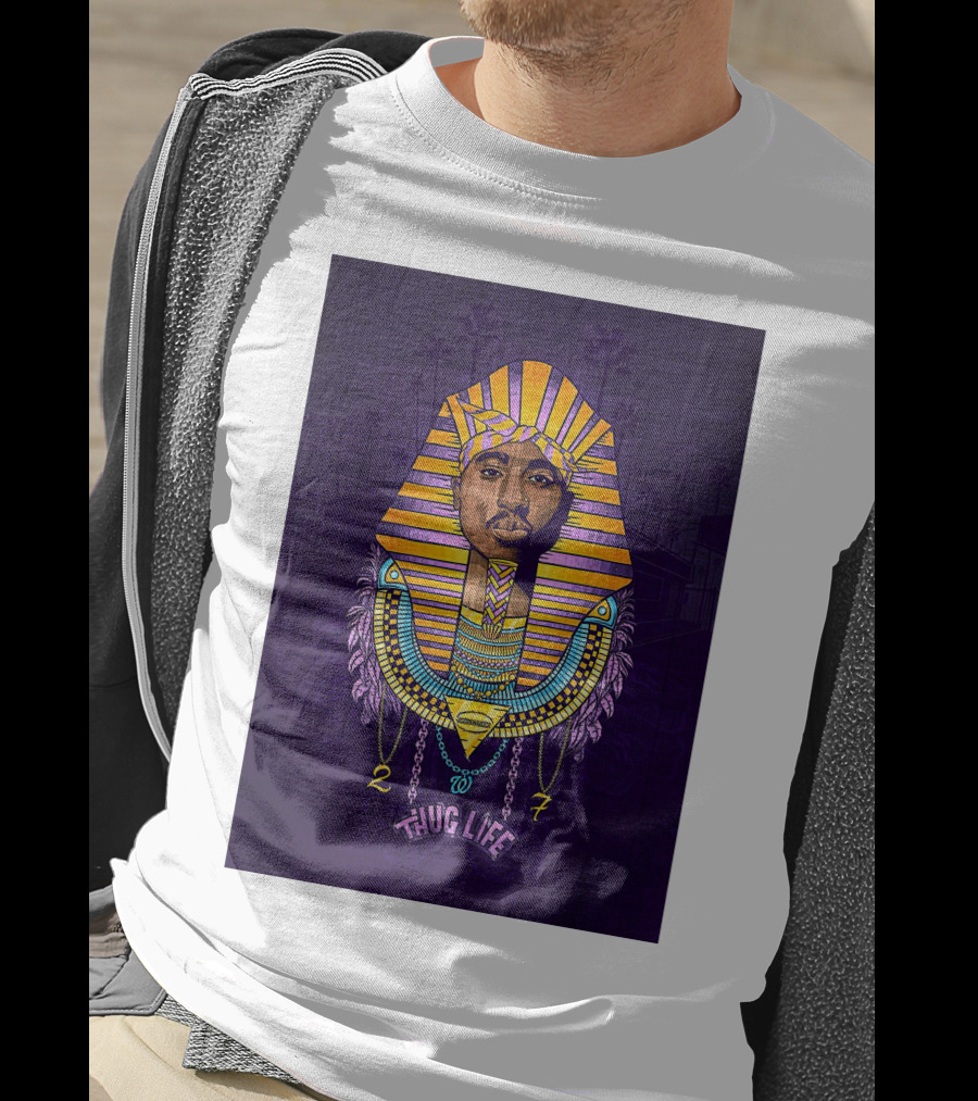 Tupac Pharaoh Thug Life Egyptian Style 27 Palms T-Shirt