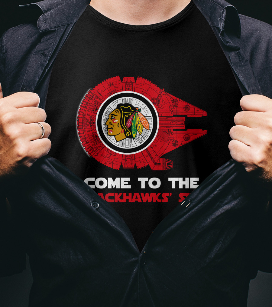 Chicago Blackhawks Millennium Falcon Come To The Blackhawks' Side T-Shirt
