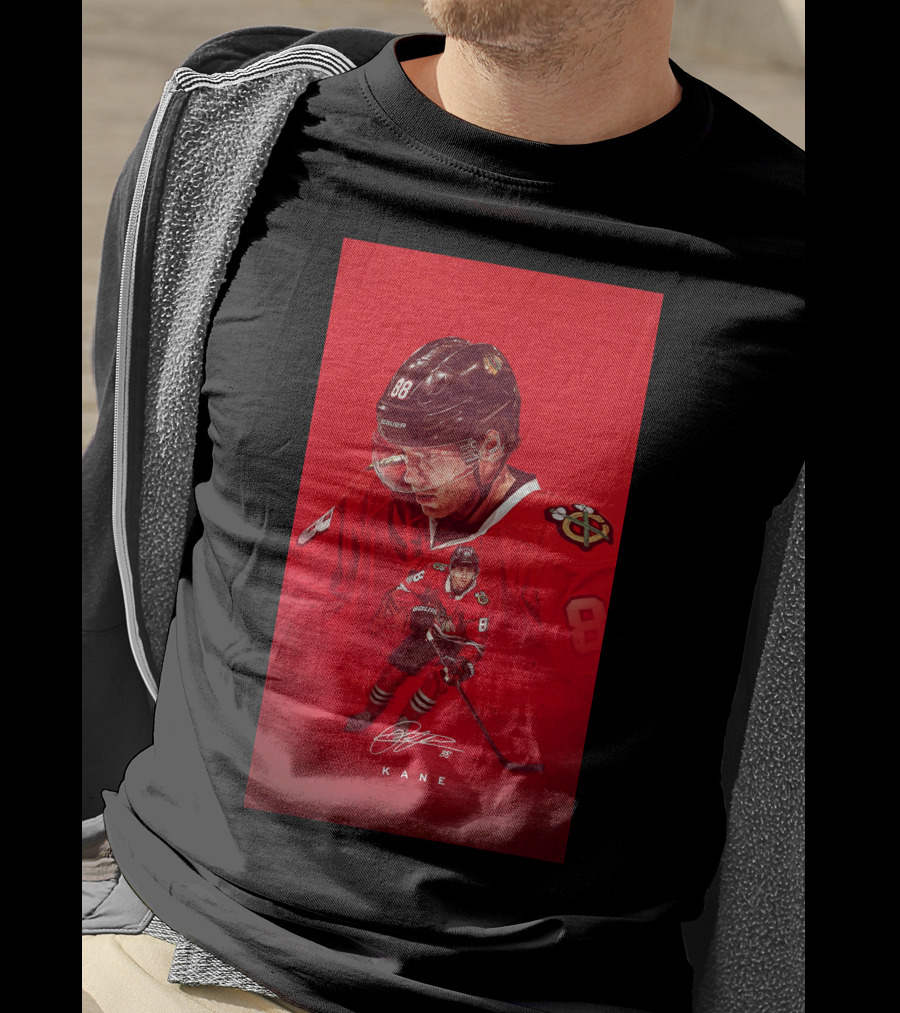 Chicago Blackhawks Patrick Kane 88 Jersey Red Signature T-Shirt