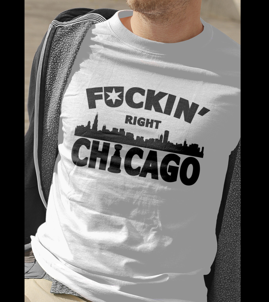F*Ckin' Right Chicago Skyline Stanley Cup Celebration T-Shirt