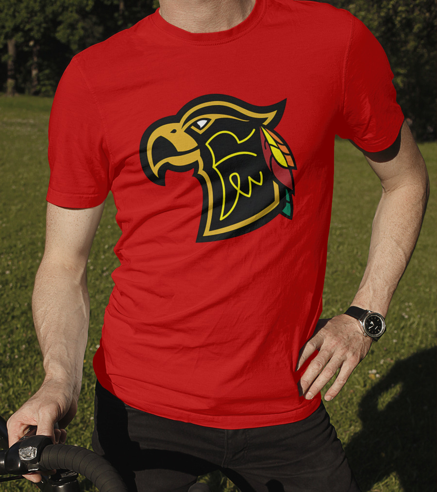 Chicago Blackhawks Native American Inspired Hawk Logo Retro T-Shirt