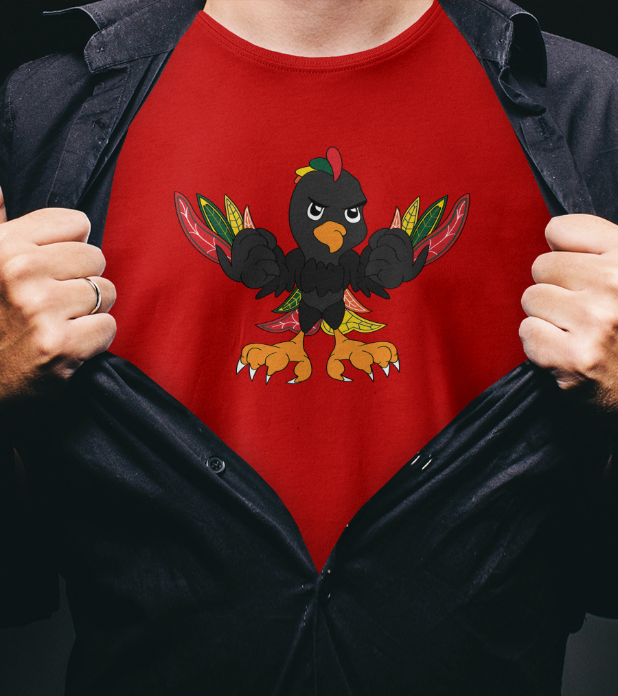Chicago Blackhawks Angry Bird Fan Art T-Shirt