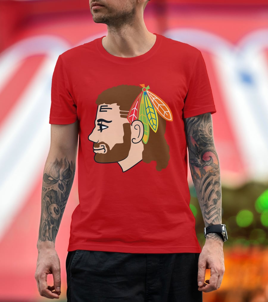 Chicago Blackhawks Tribute Red Feather Symbol T-Shirt