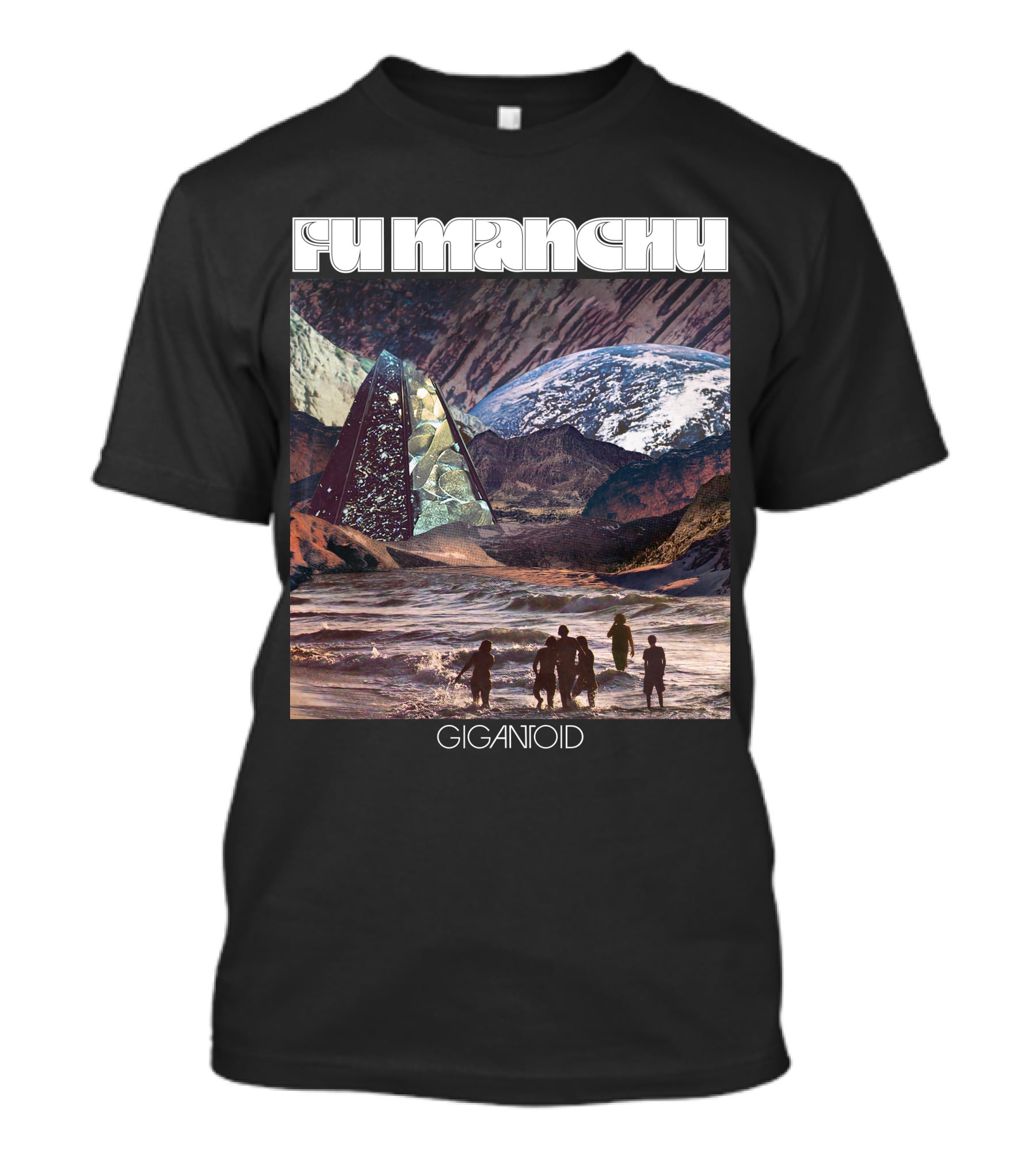 Fu Manchu Gigantoid Beach Pyramid Earth Scene T-Shirt
