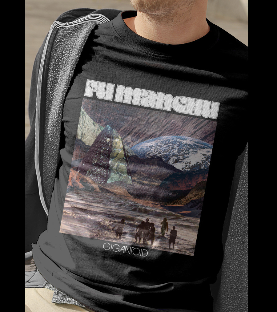 Fu Manchu Gigantoid Beach Pyramid Earth Scene T-Shirt