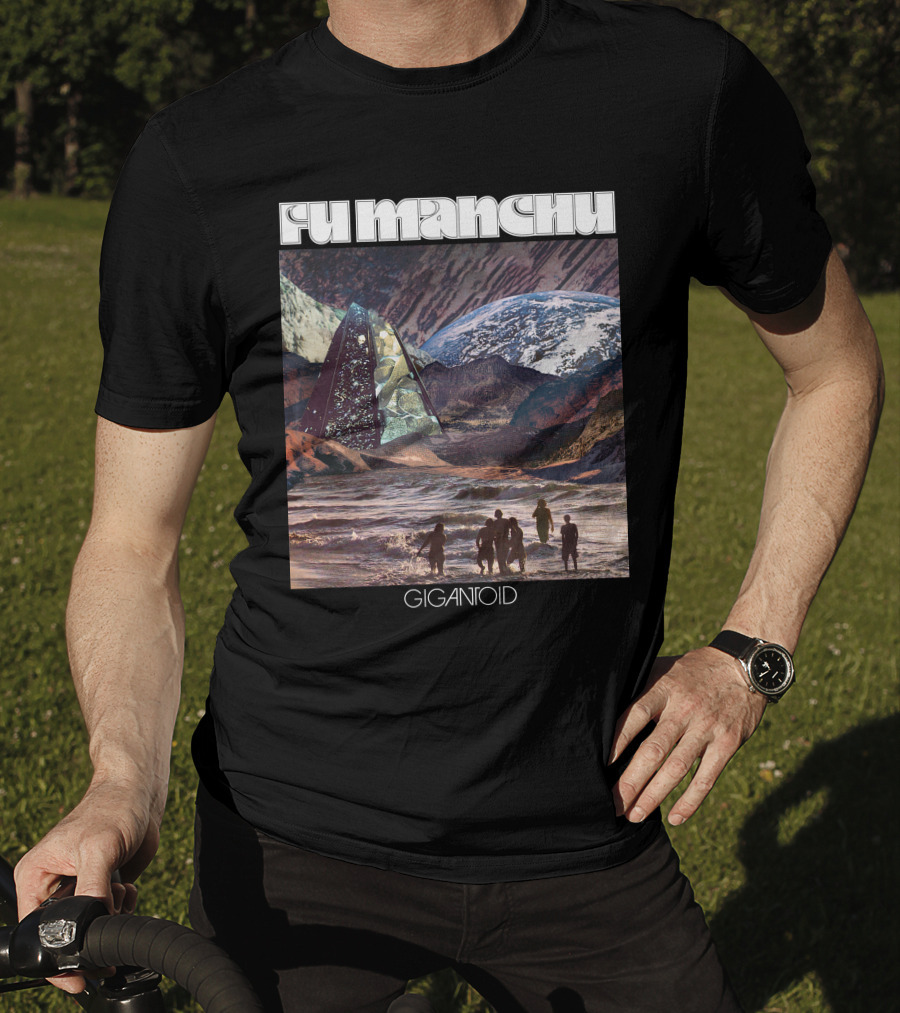Fu Manchu Gigantoid Beach Pyramid Earth Scene T-Shirt