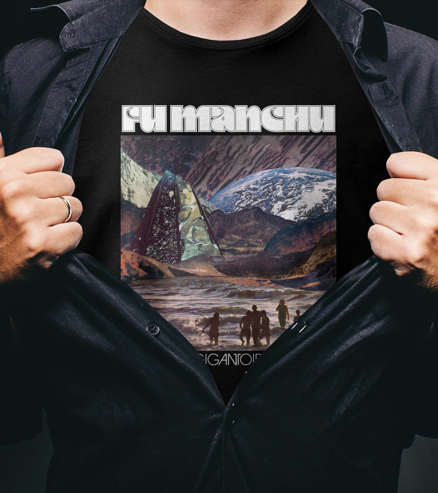 Fu Manchu Gigantoid Beach Pyramid Earth Scene T-Shirt