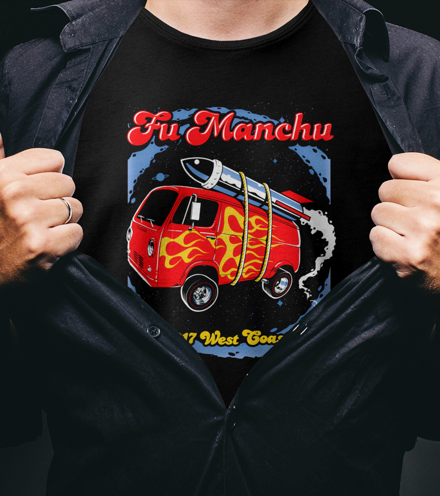 Fu Manchu Fall 2017 West Coast Tour Rocket Van T-Shirt