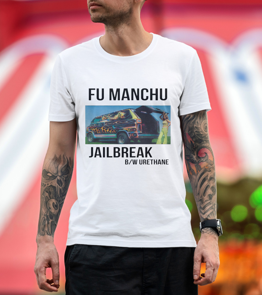 Fu Manchu Jailbreak B/W Urethane Van Art T-Shirt